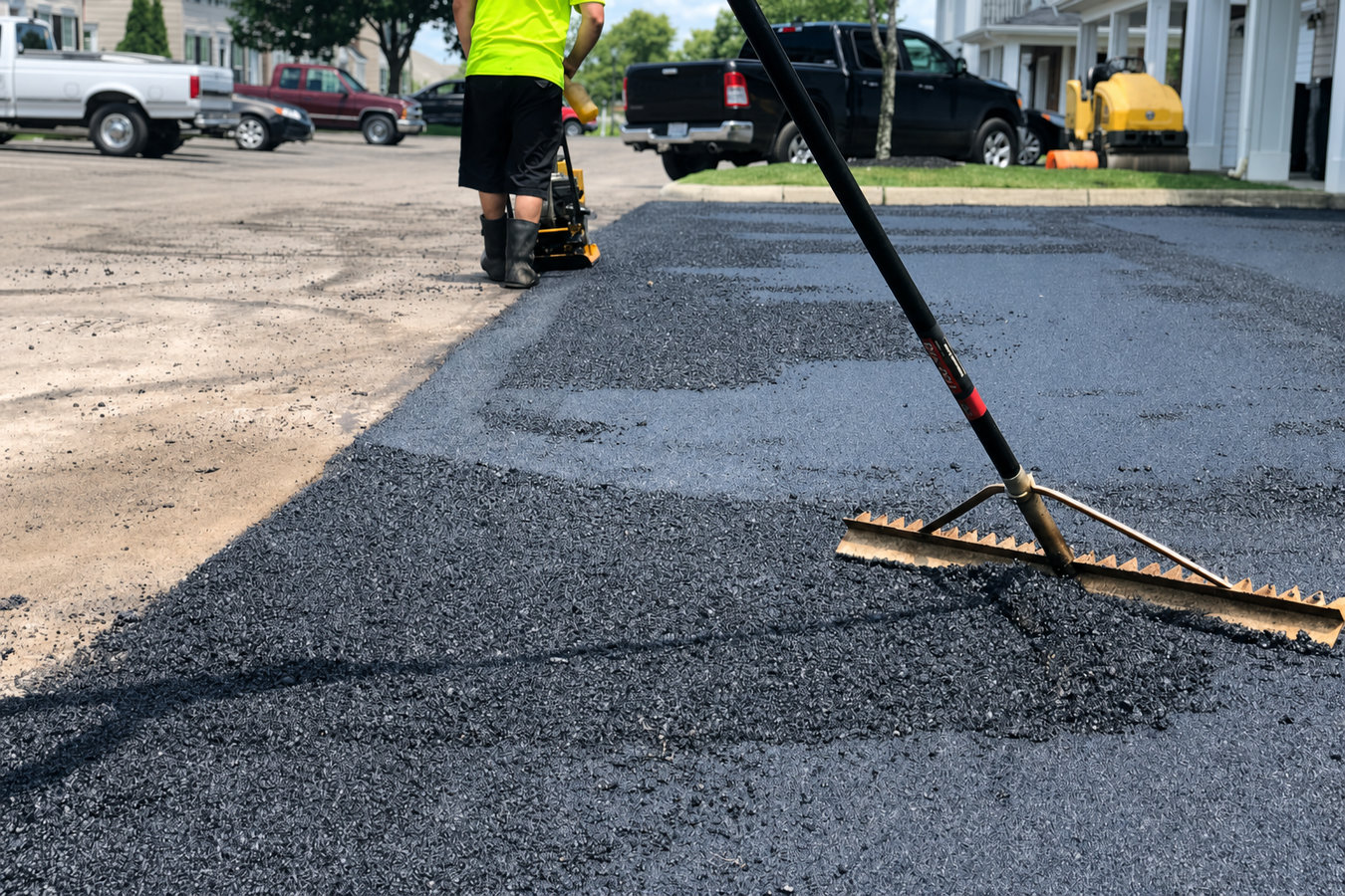 Commercial asphalt paving
